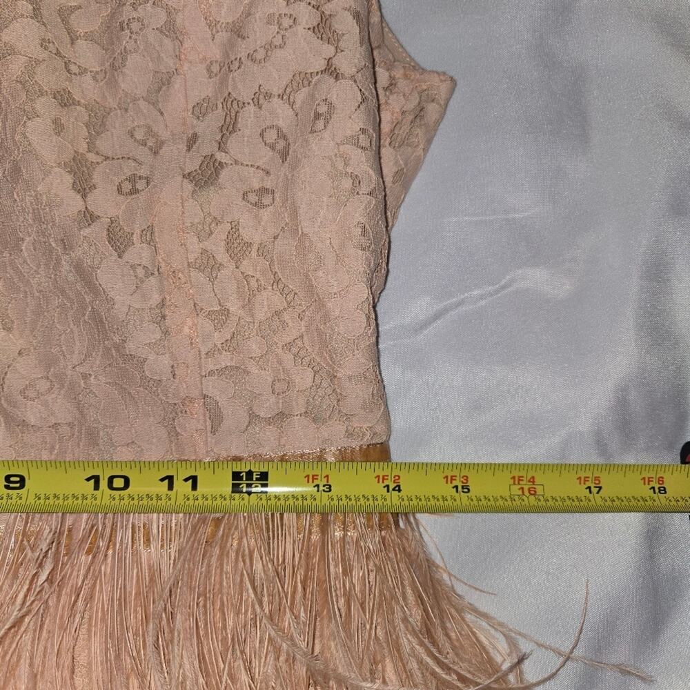 Revolve Endless Rose Lace Feather Replum Dress SZ Med NWT Apricot color coquette - Picture 11 of 11